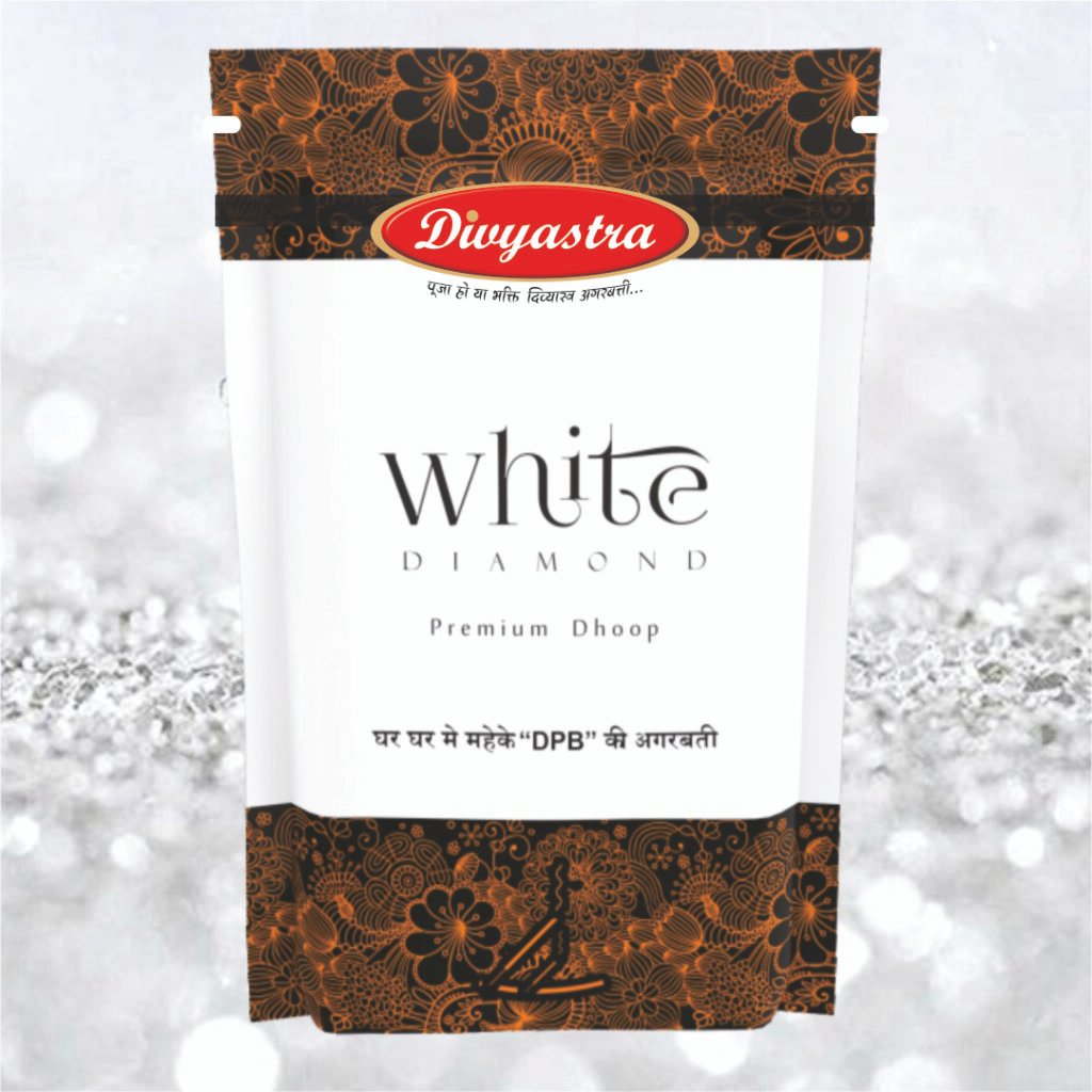 Divyastra White Diamond Incense Sticks Zipper - Pack of 12