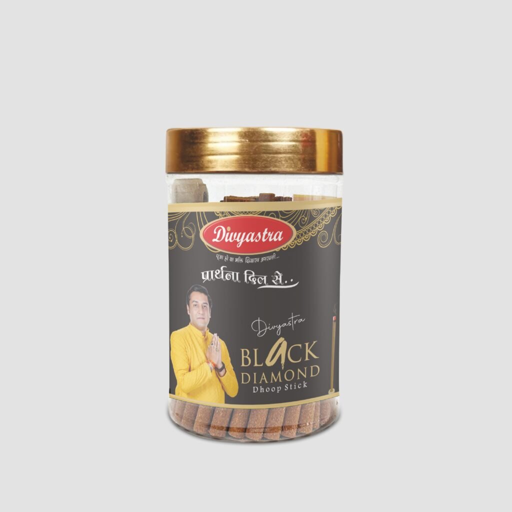 Divyastra Black Diamond Jar Dhoop Stick  - Pack of 12