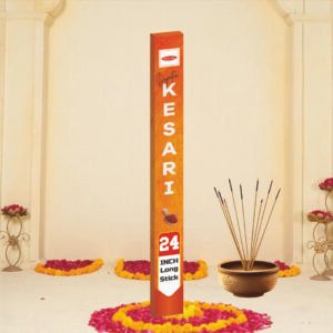 Divyastra Kesari 24 inch Long Incense Sticks - Pack of 12
