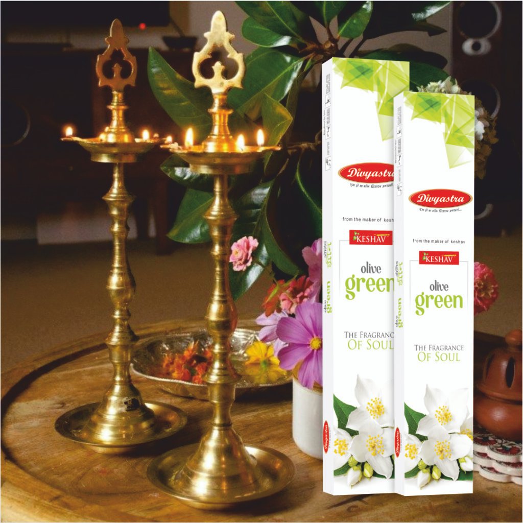 Keshav Olive Green Incense Stick - (Pack of 12)
