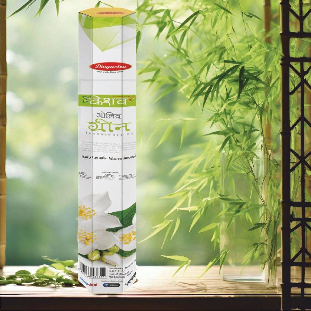 Divyastra Hexa Olive Green Incense Sticks - Pack of 12