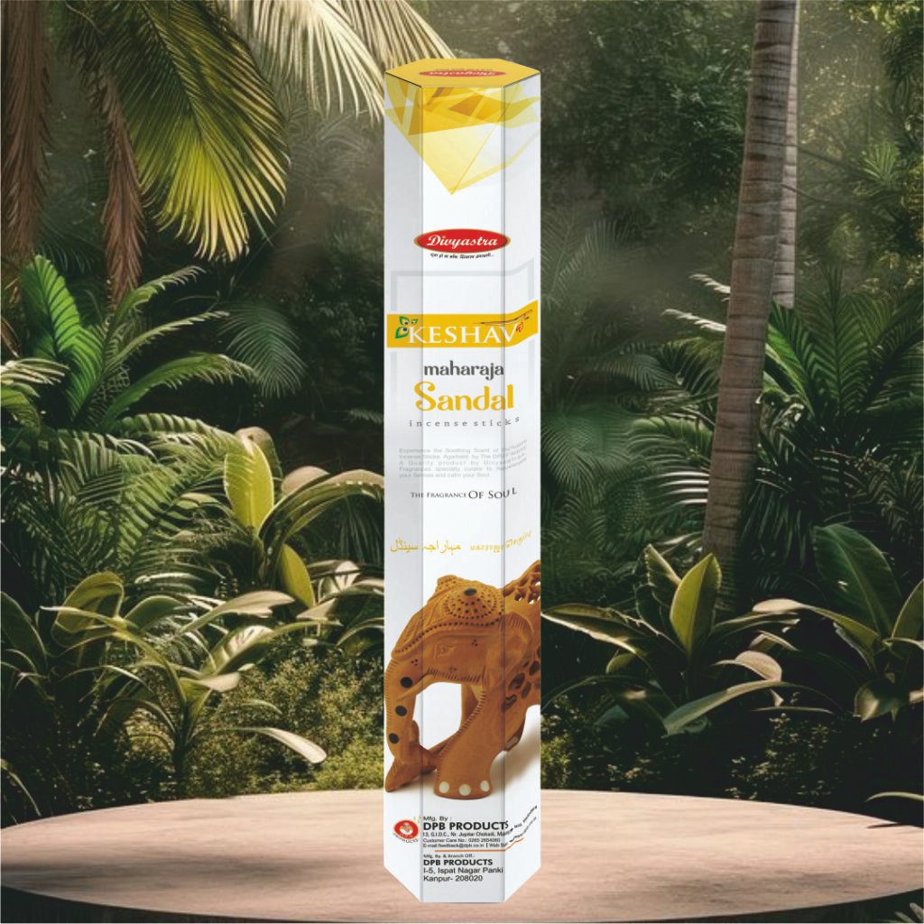 Divyastra Hexa Maharaja Sandal Incense Sticks - Pack of 12