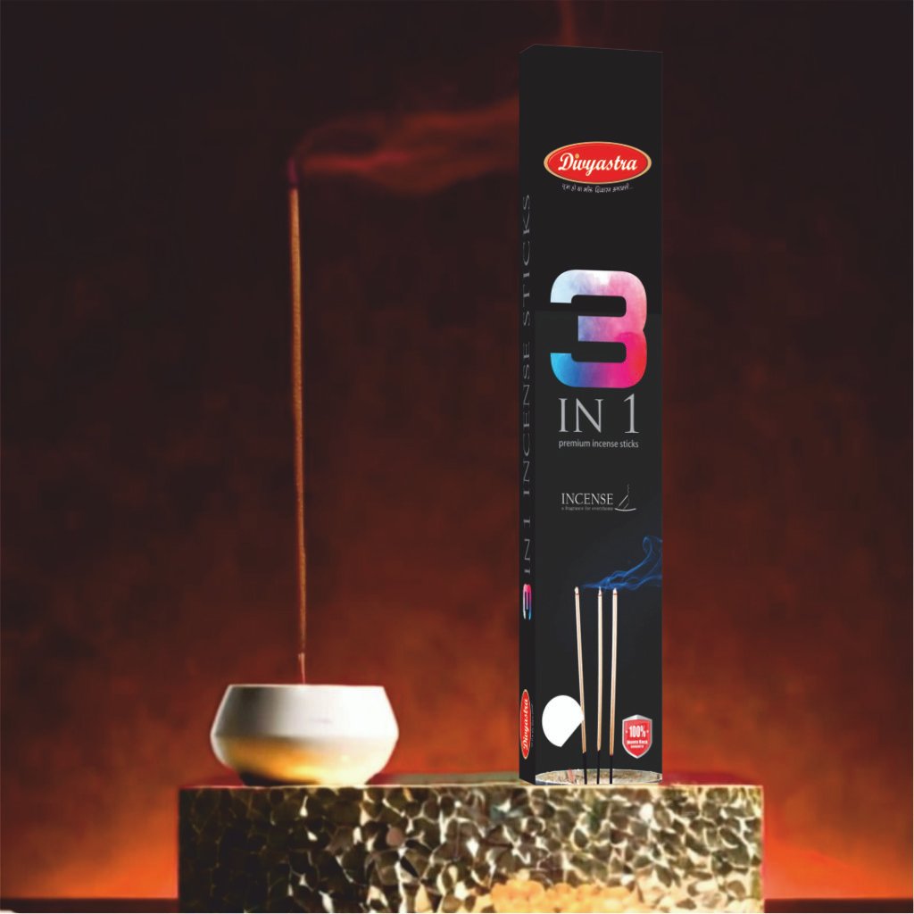 Divyastra Family 3 in 1 Incense Stick - Pack of 12